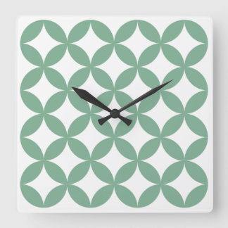 Green Shippo Square Wall Clock – Japanese Traditio