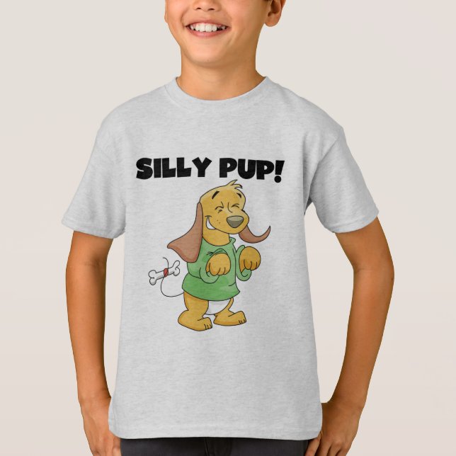Green Shirt Silly Pup Tshirts and Gifts (Front)