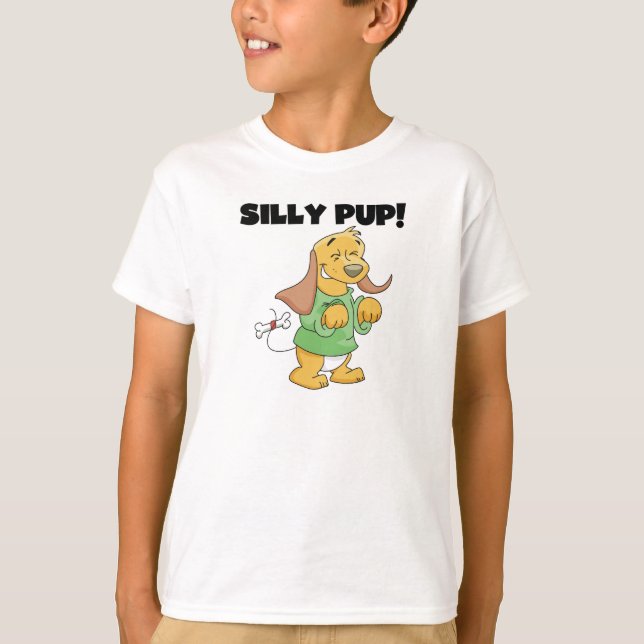 Green Shirt Silly Pup Tshirts and Gifts (Front)