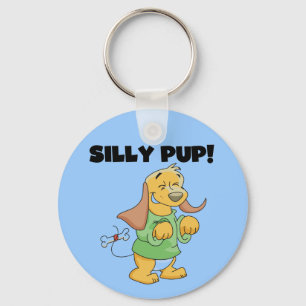 Green Shirt Silly Pup Tshirts and Gifts Keychain