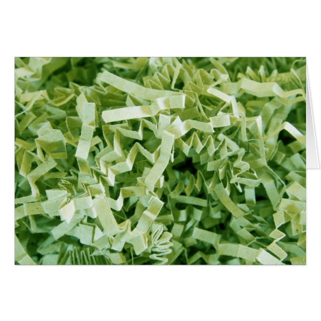 Green Shredded Paper Crinkled Photo Blank Inside  (Front Horizontal)