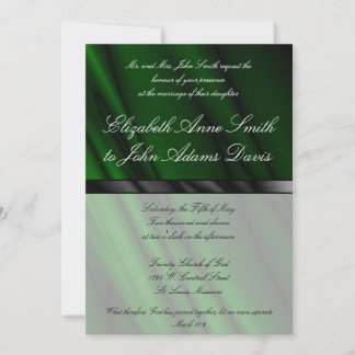 Green Silk 2 Wedding Invitation