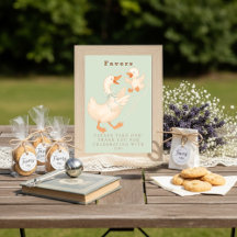 Green Silly Goose Favour Table Sign 