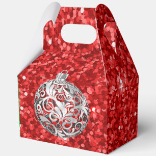 Green Silver Red Favour Box