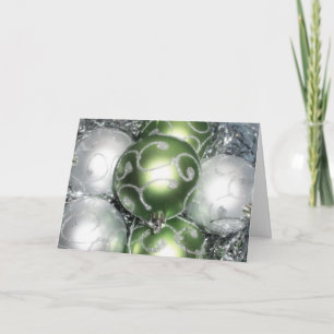 'Green & Silver Sparkle' Card - Joy & Brightness