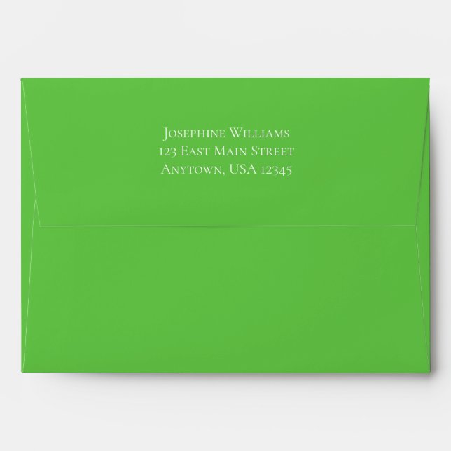 Green Simple A7 5x7 Return Address Envelope (Back (Top Flap))