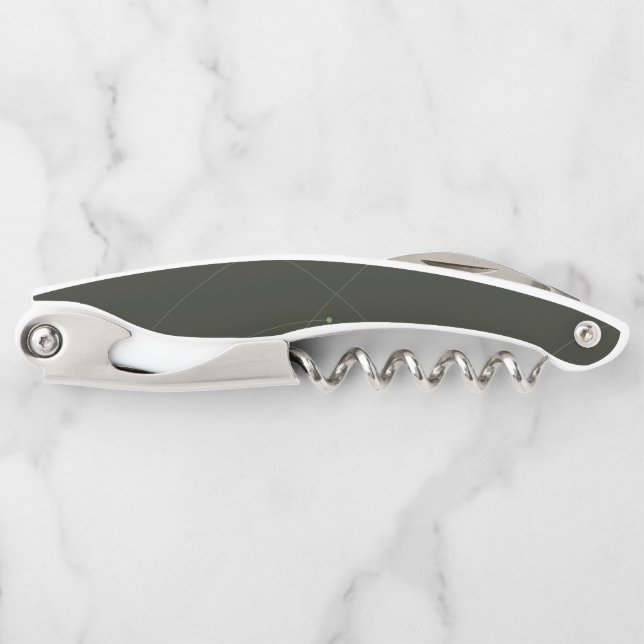 Green, simple, elegant, modern nature abstract corkscrew (Front)