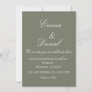 Green Simple Elegant Photo Wedding Invitation