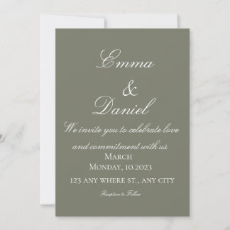 Green Simple Elegant Photo Wedding Invitation