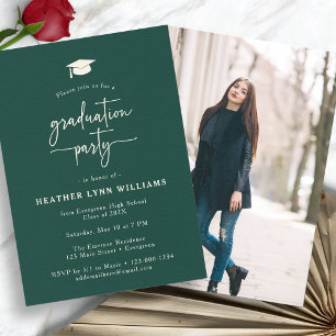 Green Simple Graduation Invitation