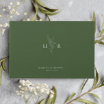 Green Simple Minimal Monogram Botanical Wedding Guest Book<br><div class="desc">Green Simple Minimal Monogram Botanical Wedding guest book features your initials around a line drawing botanical,  along with a classically modern type layout.</div>