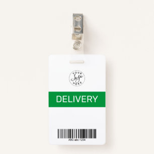 Green Simple Minimalist Delivery Pass ID  Badge