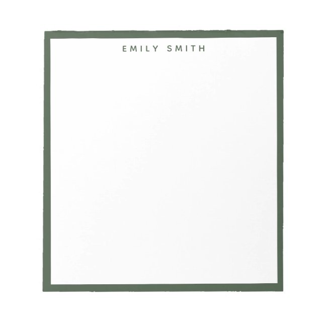 Green Simple Modern Notepad (Front)