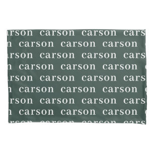 Green Simple Personalized Repeating Name Pillowcase