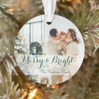 Green Simple Photo  Ornament