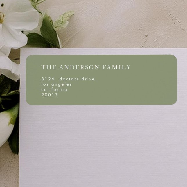 Green Simple Sage White Modern Return Address (Creator Uploaded)
