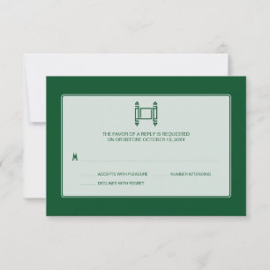 Green Simple Torah Bar Mitzvah RSVP Card