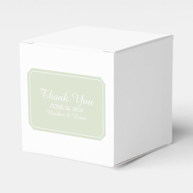 Green Simply Elegant Favour Boxes (Front Side)