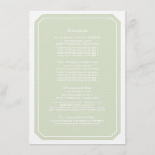 Green Simply Elegant Information Card