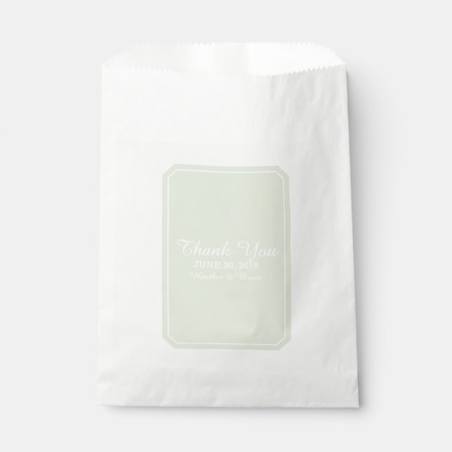 Green Simply Elegant Wedding Favour Bag (Front)