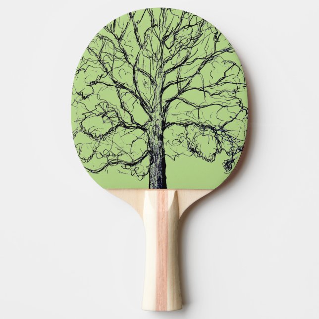 Green Sketched Tree Paddle (Front)