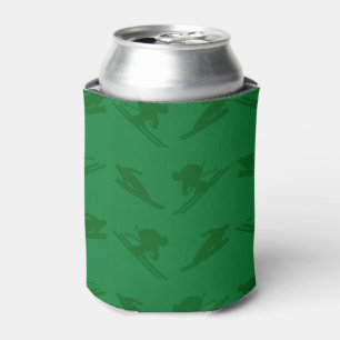 Green ski pattern can cooler