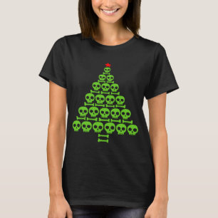 Green Skull and Bones Christmas Tree T-Shirt