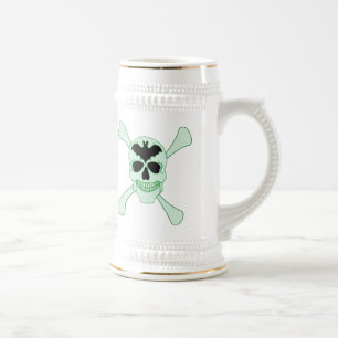 Green Skull And Crossbones Stein