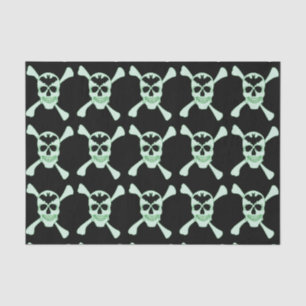 Green Skull And Crossbones Tissue Paper