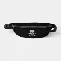 Green Skull black fanny pack