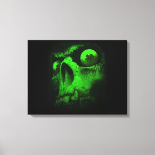 Green Skull Canvas Print