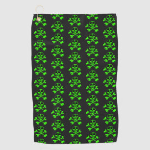 green skull golf towel