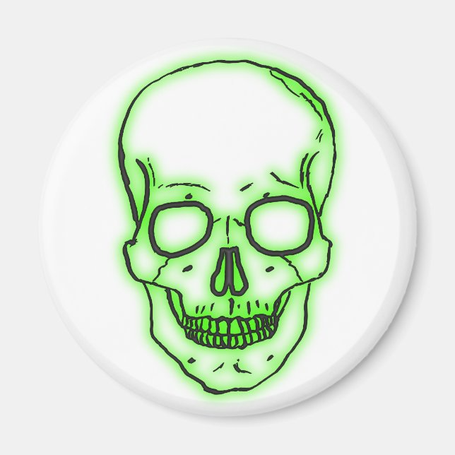 green skull magnet (Front)
