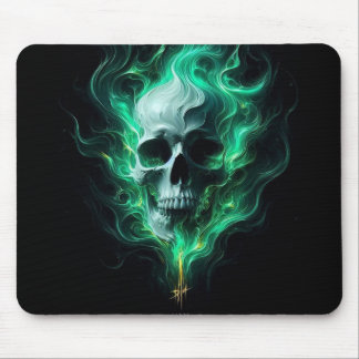 green skull mouse pad