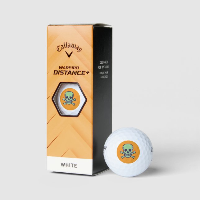 Green Skull orange Callaway Warbird golf balls 3pk (Packaging)