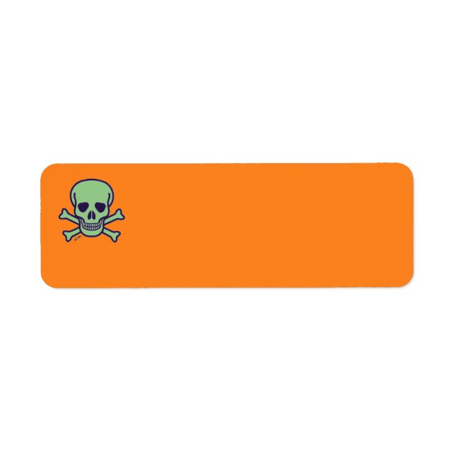 Green Skull orange return address labels (Front)