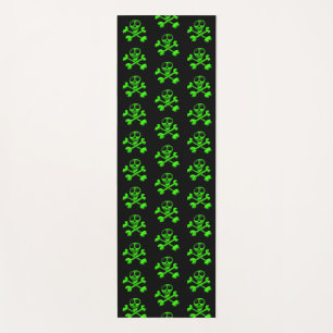 green skull yoga mat