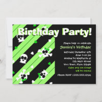 Green Skulls and Hearts Birthday Party