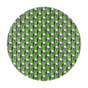 Green Skulls and Sunflower Series Design 6 Cutting Board