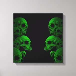 Green Skulls Canvas Print