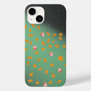 Green Sky Autumn Leaves & Roses Case-Mate iPhone 14 Case