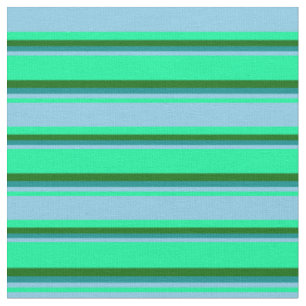 Green, Sky Blue, Dark Cyan, and Dark Green Coloure Fabric