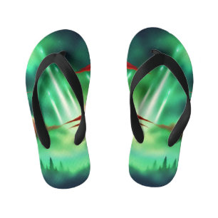 green sky kid's flip flops