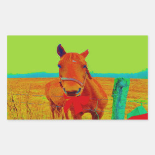 Green sky , red bow Horse : add name Sticker
