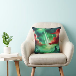 green sky throw pillow