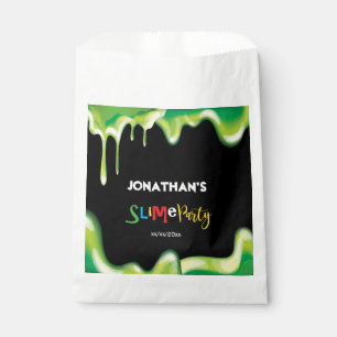 Green slime boys birthday party favour bag