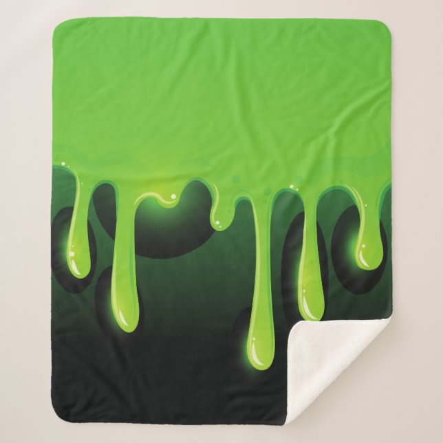 green slime sherpa blanket (Front)
