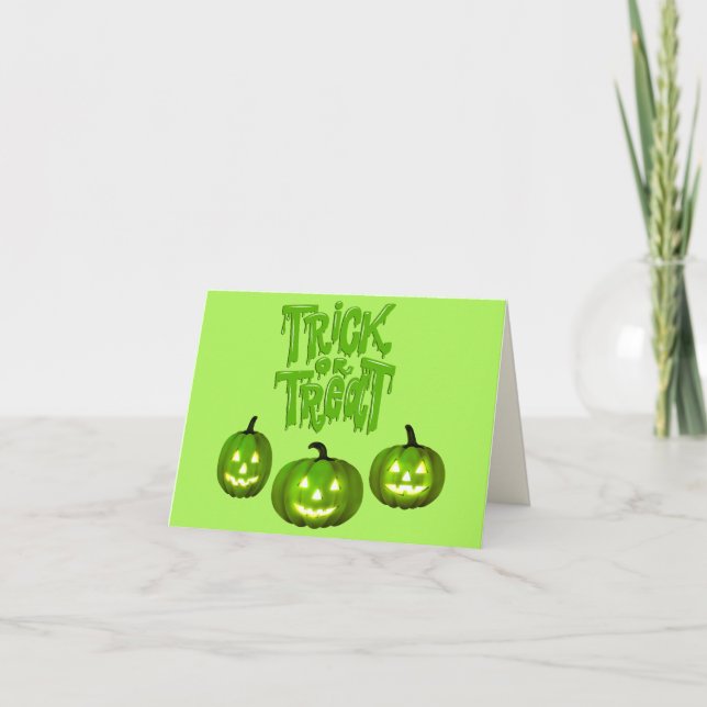 Green Slime Trick or Treat Card (Front)