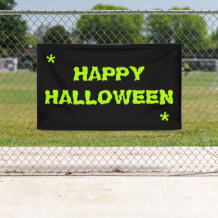 green slimy, scary Happy Halloween, party Banner