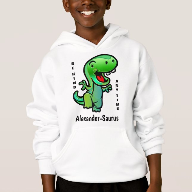 Green Smiling Dinosaur Be Kind Kids Personalize (Front)